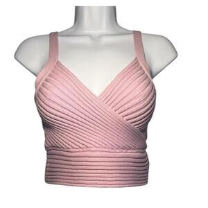 Polly Princess, Arlene Pink Ribbed Crop, Size S/M